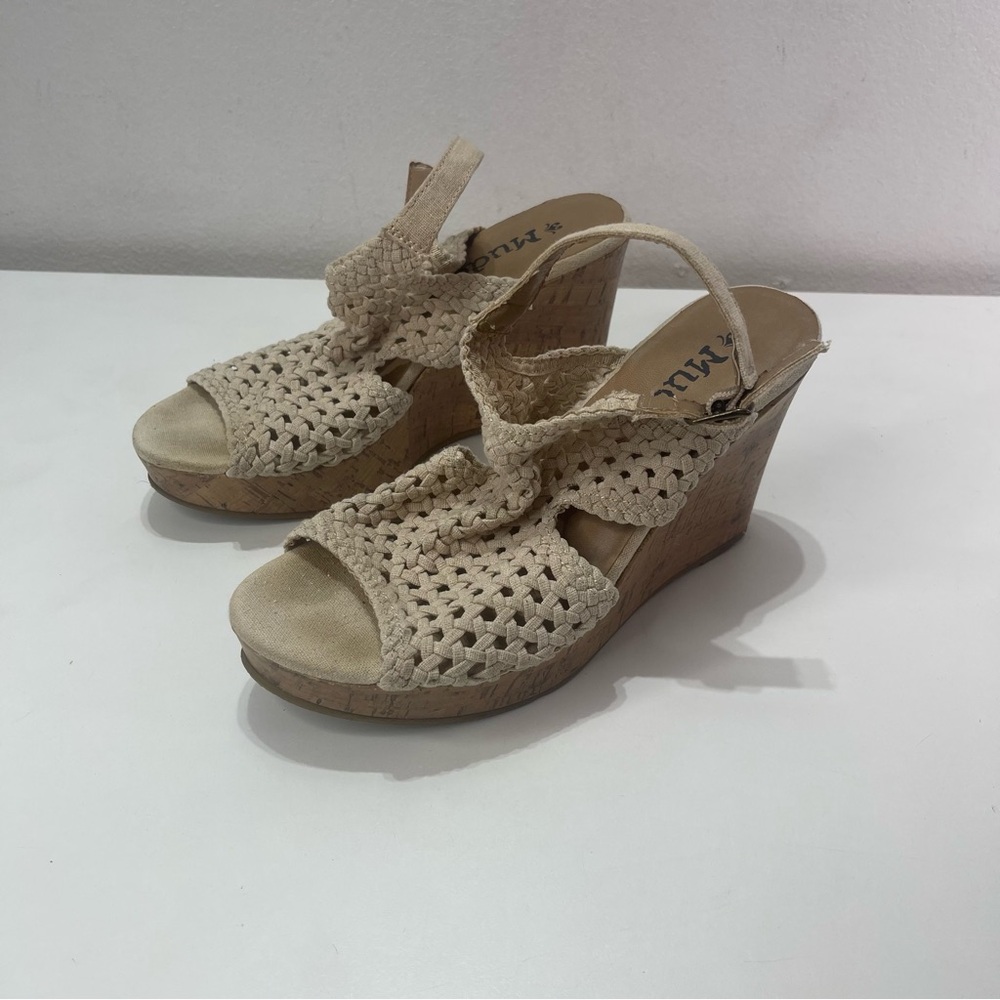 Mudd Women 9M Y2K Espadrille Crochet Wedge Platform Shoes Open Toe Bohemian